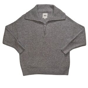 Aerie CozyUp Waffle Quarter Zip Sweater Gray Size Small New Without Tags